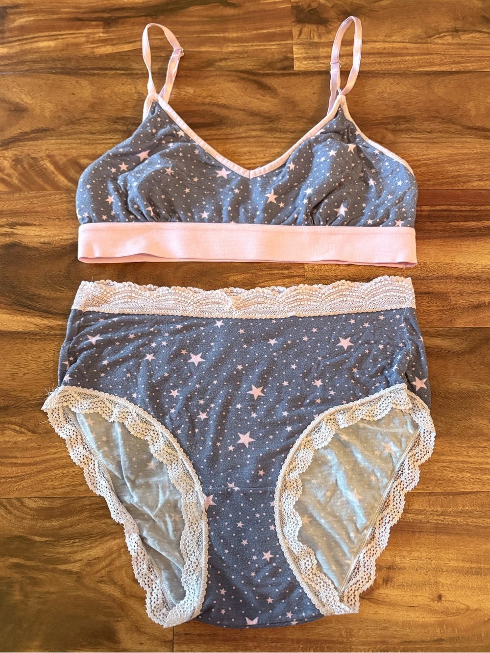 Stripe & Stare Women's Bamboo Viscose Bralette & Panties Set S M Underwear 2 Pce